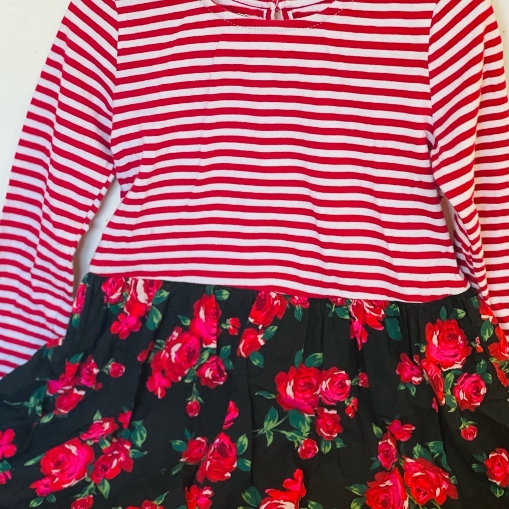 Wonder kids toddler girl striped & floral party dress